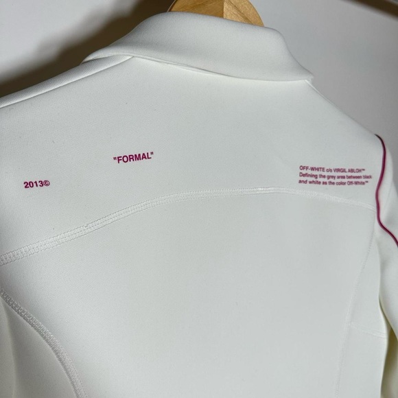 Off-White Contrast Trim Single-breasted Blazer in White Size 36 IT - Picture 4 of 7